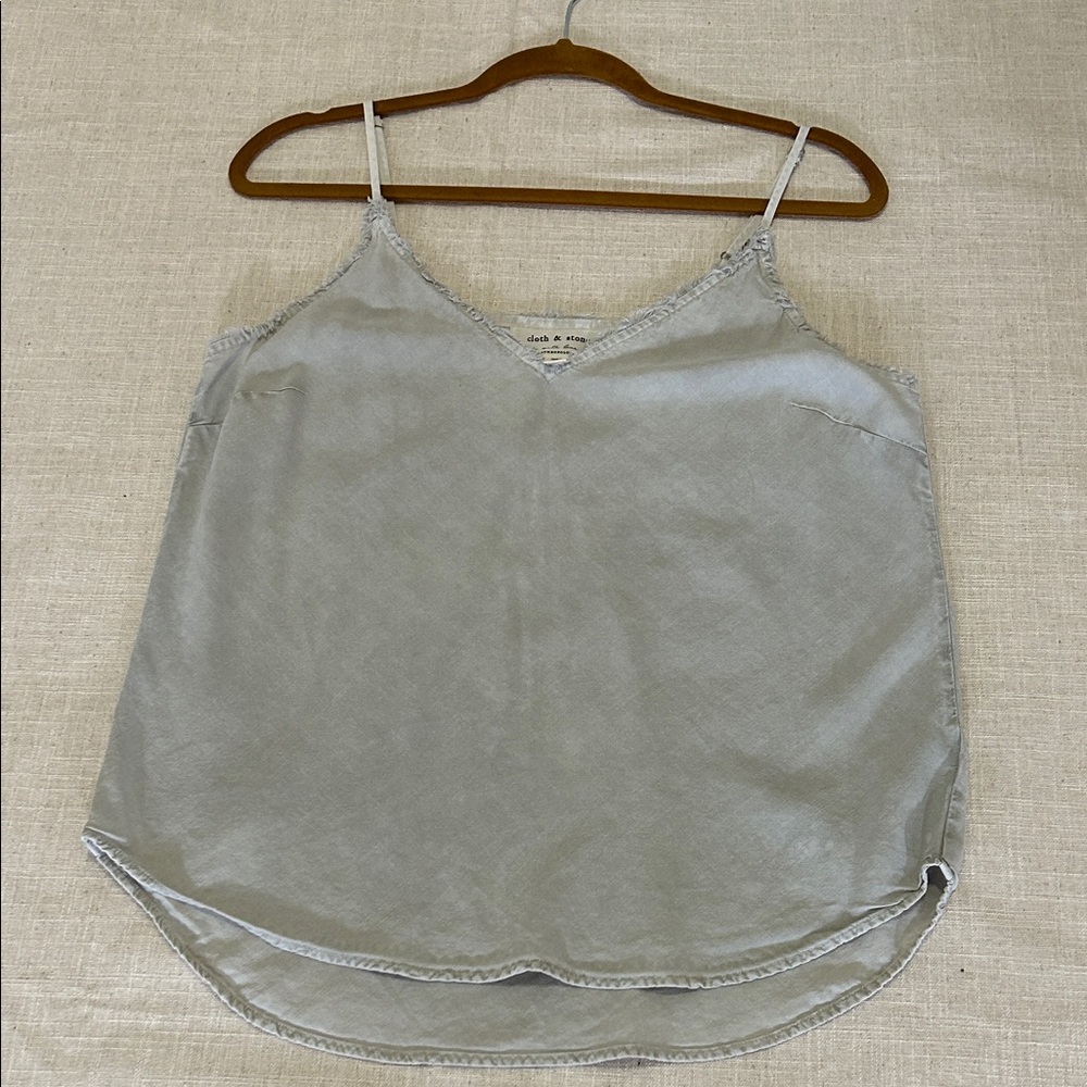 Cloth & Stone for Anthropologie Camisole Women’s S Light Gray Distressed Faded